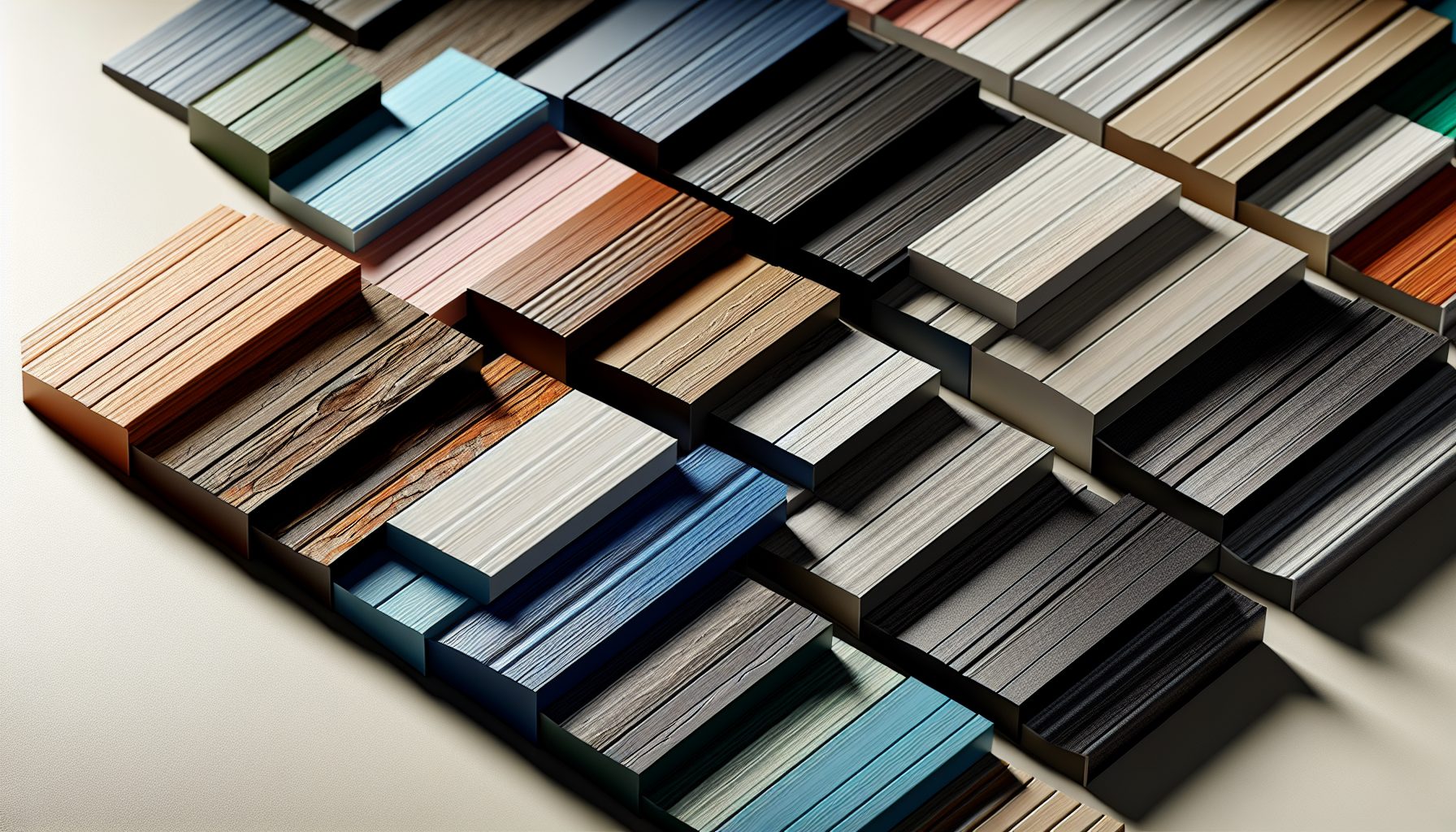 Illustration of composite cladding boards for exterior walls