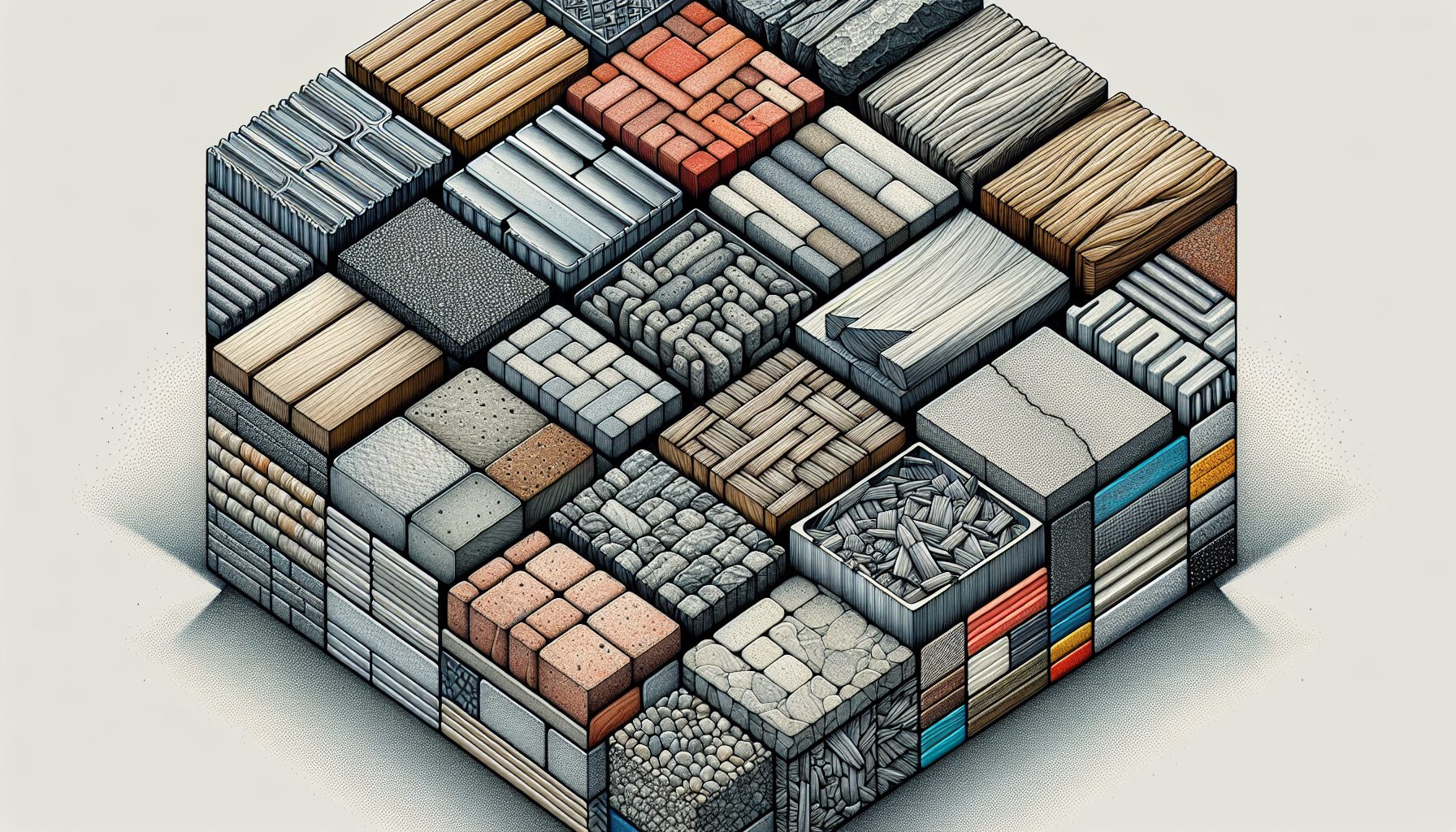 Various types of cladding materials