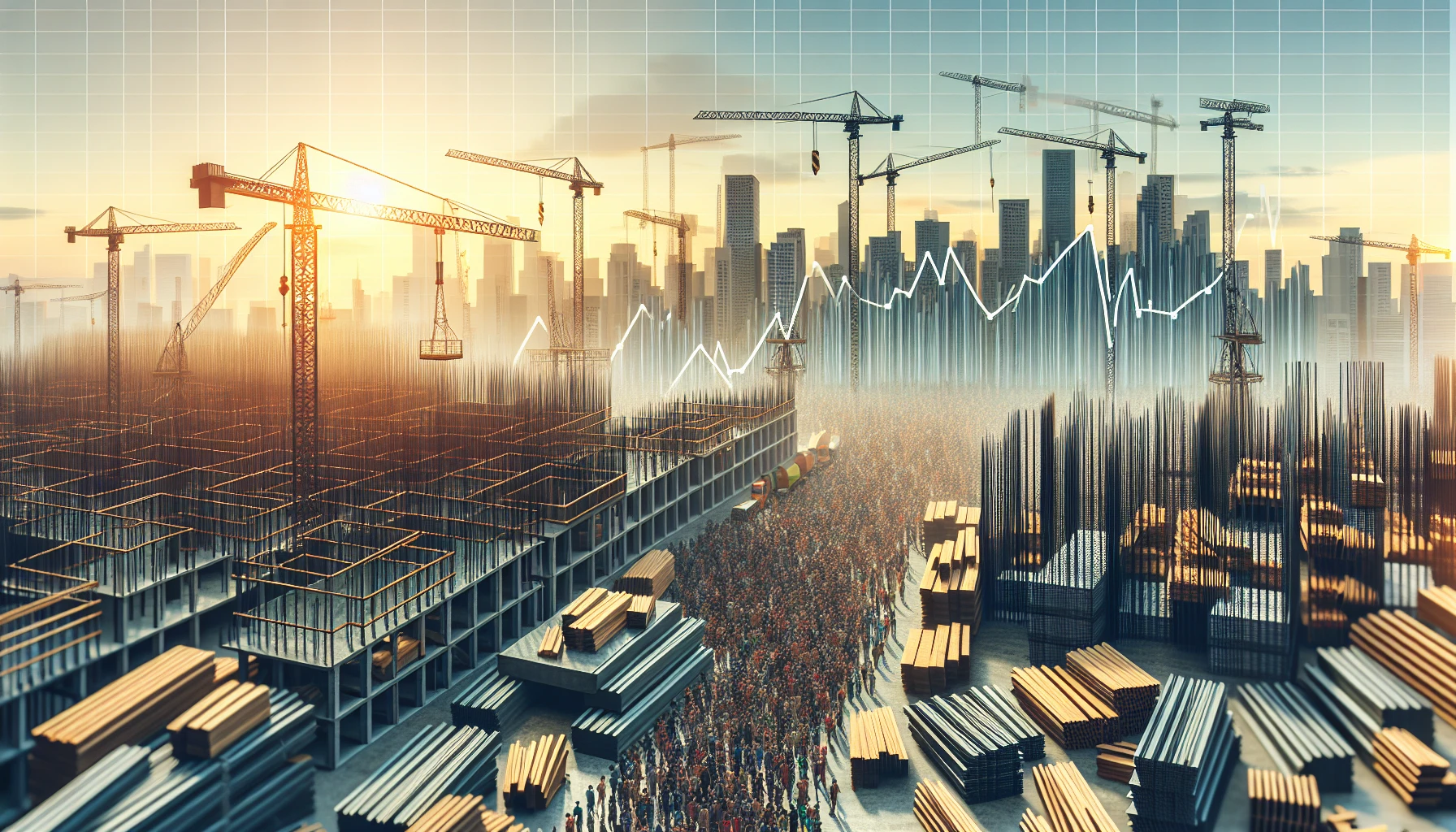 Economic landscape with construction materials and high demand